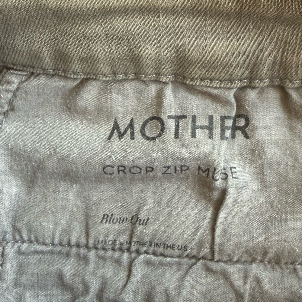 Mother The Crop Zip Muse Jean, Blow Out (Medium Gray) Wash, Sz 25, VGUC - Picture 3 of 16